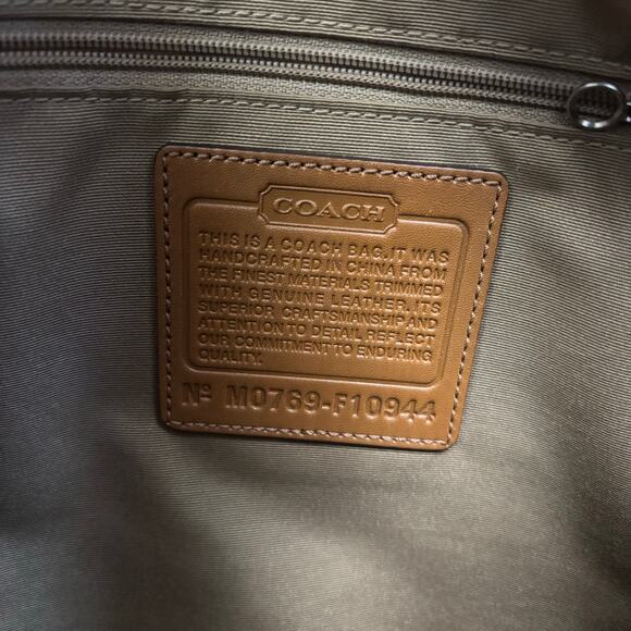 Coach Signature Demi Khaki Brown Leather Crossbody Shoulder Bag Crossbody F10944 - Picture 5 of 11